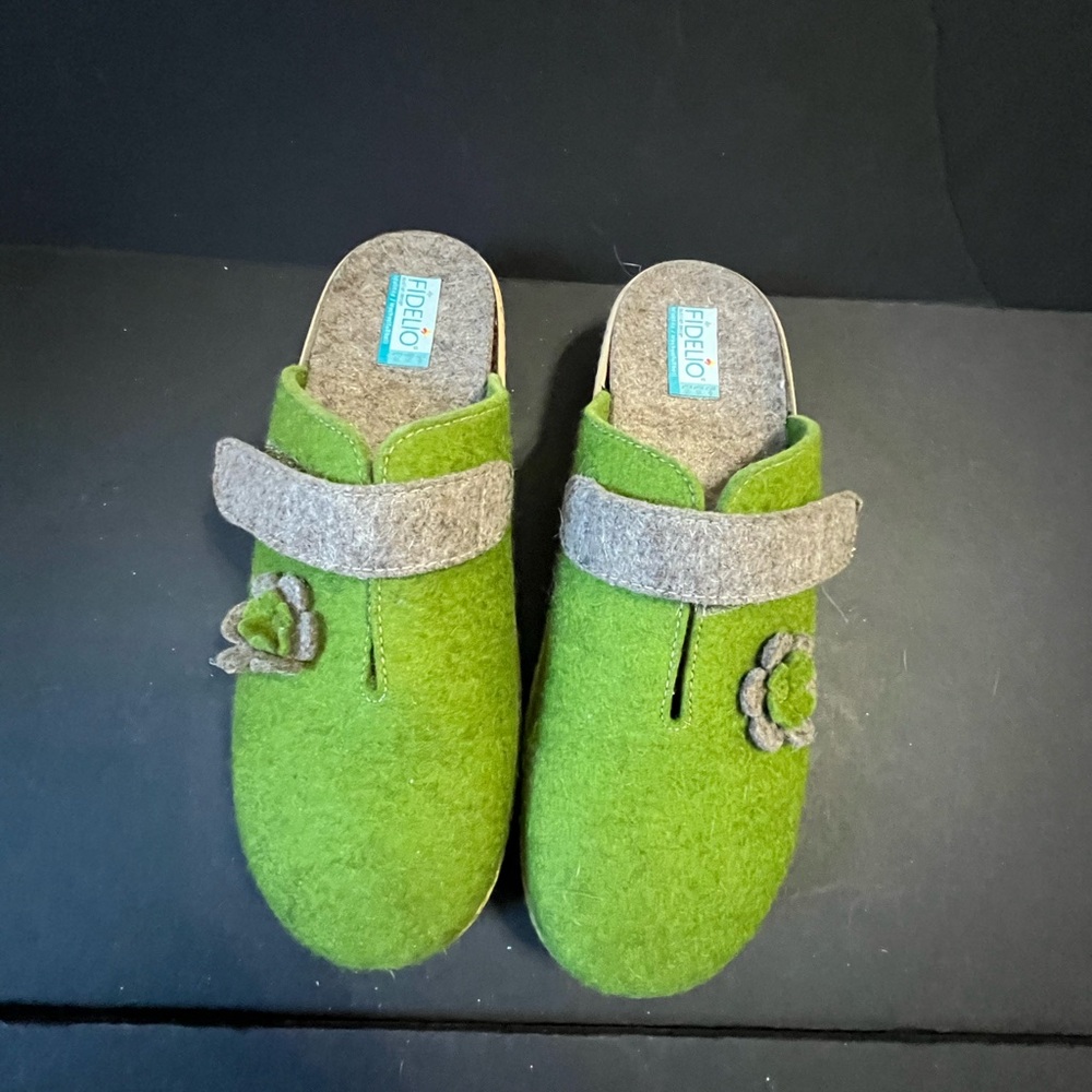 Fidelio Green and Gray Women's Mules - Picture 2 of 7